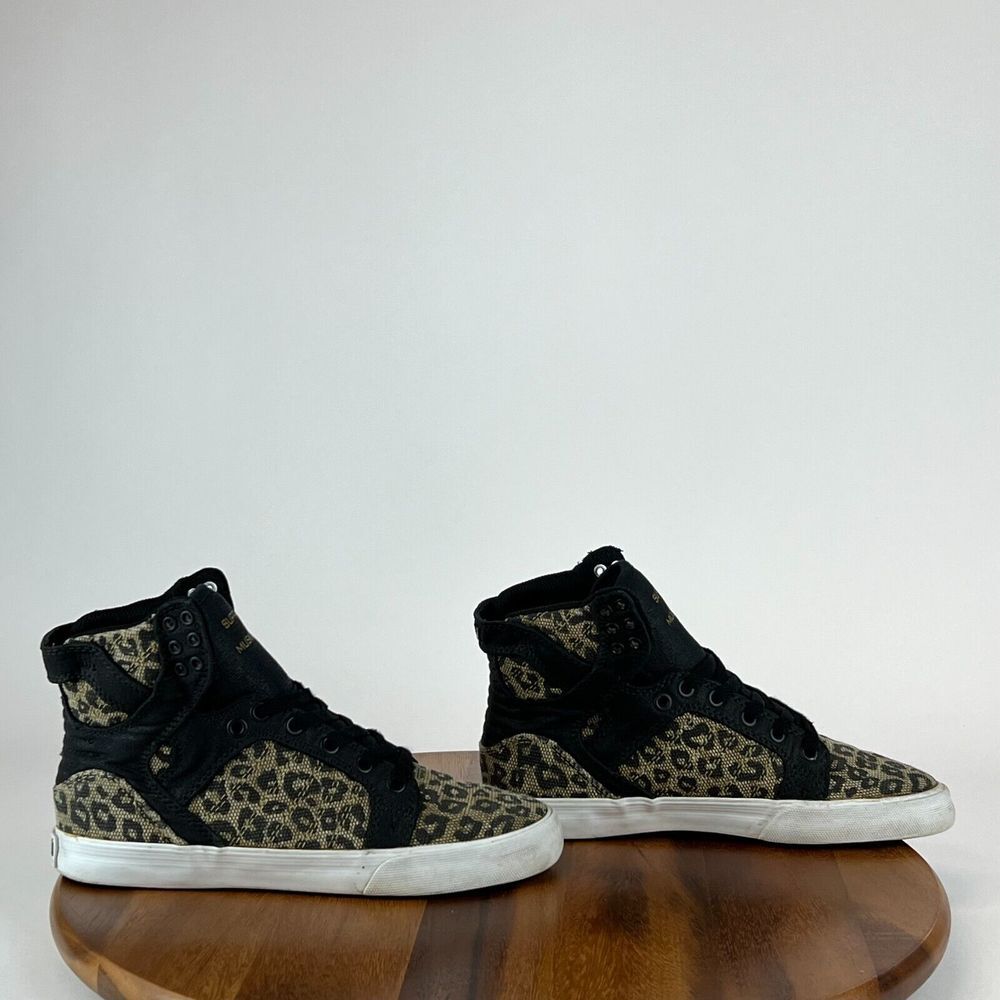 Womens Supra Muska 001 Leopard High Top‎ Skateboarding Shoes Sneakers Size 7.5 M